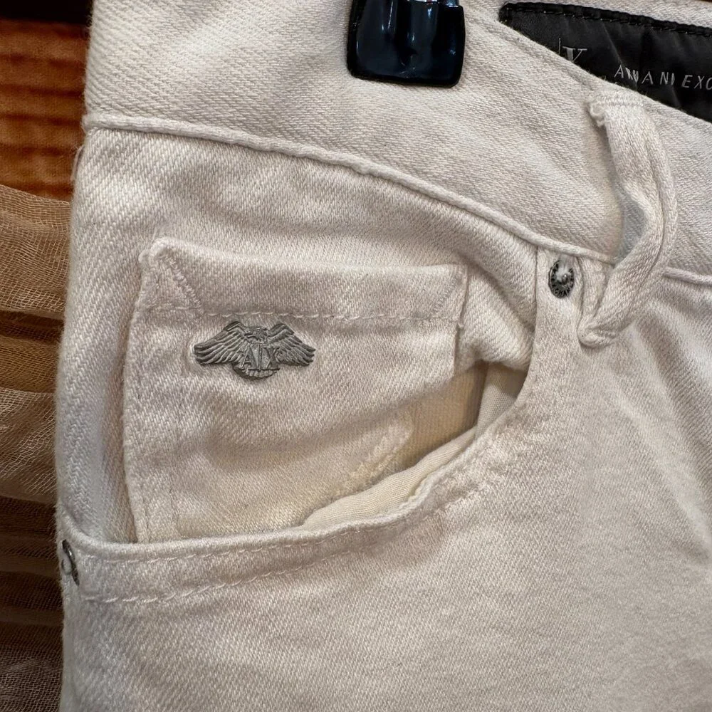 A/X Armani Exchange Womens White Skinny‎ Bootcut Y2K Jeans Size 28S